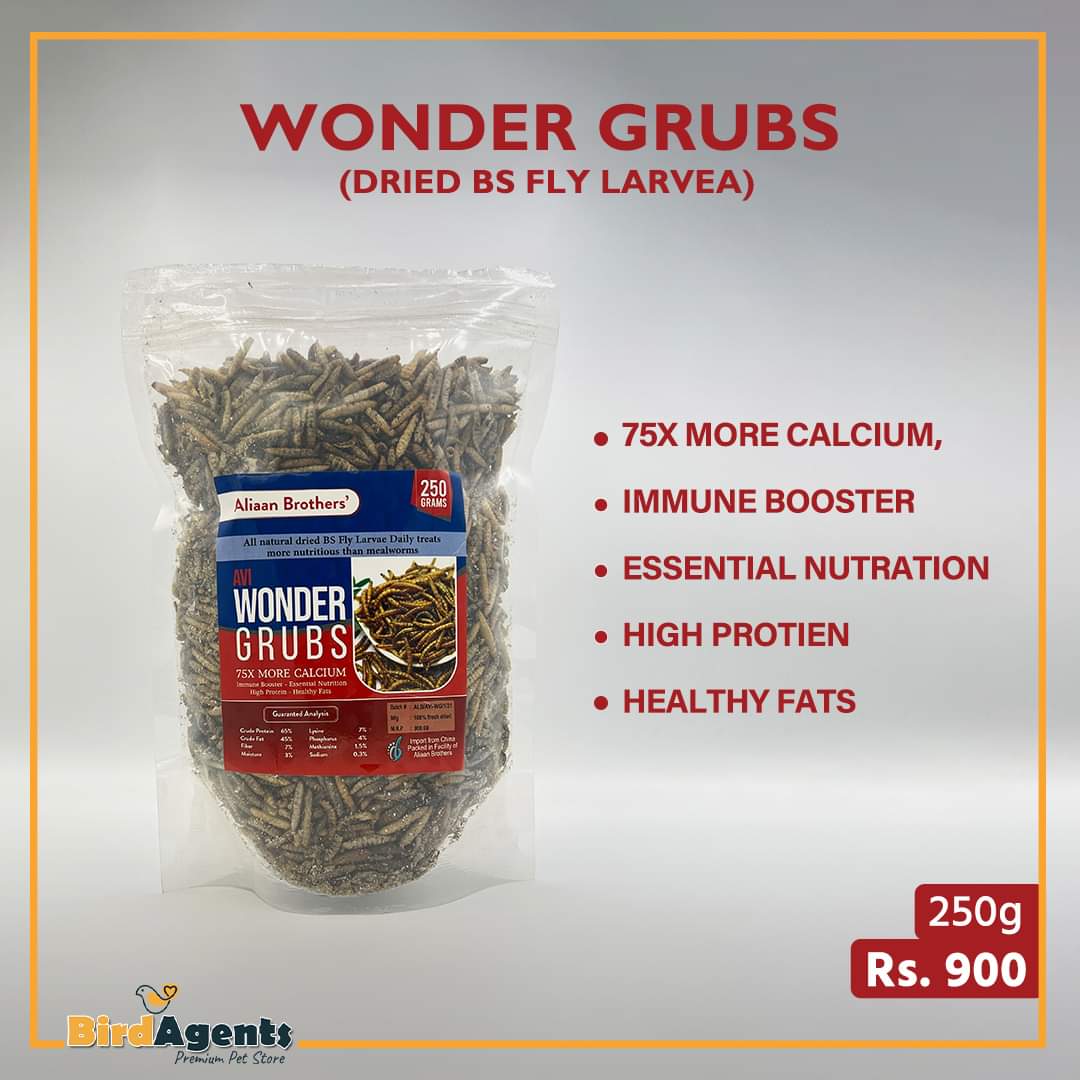 Avi Wonder Grubs - Dried BS Fly Larvea For Birds