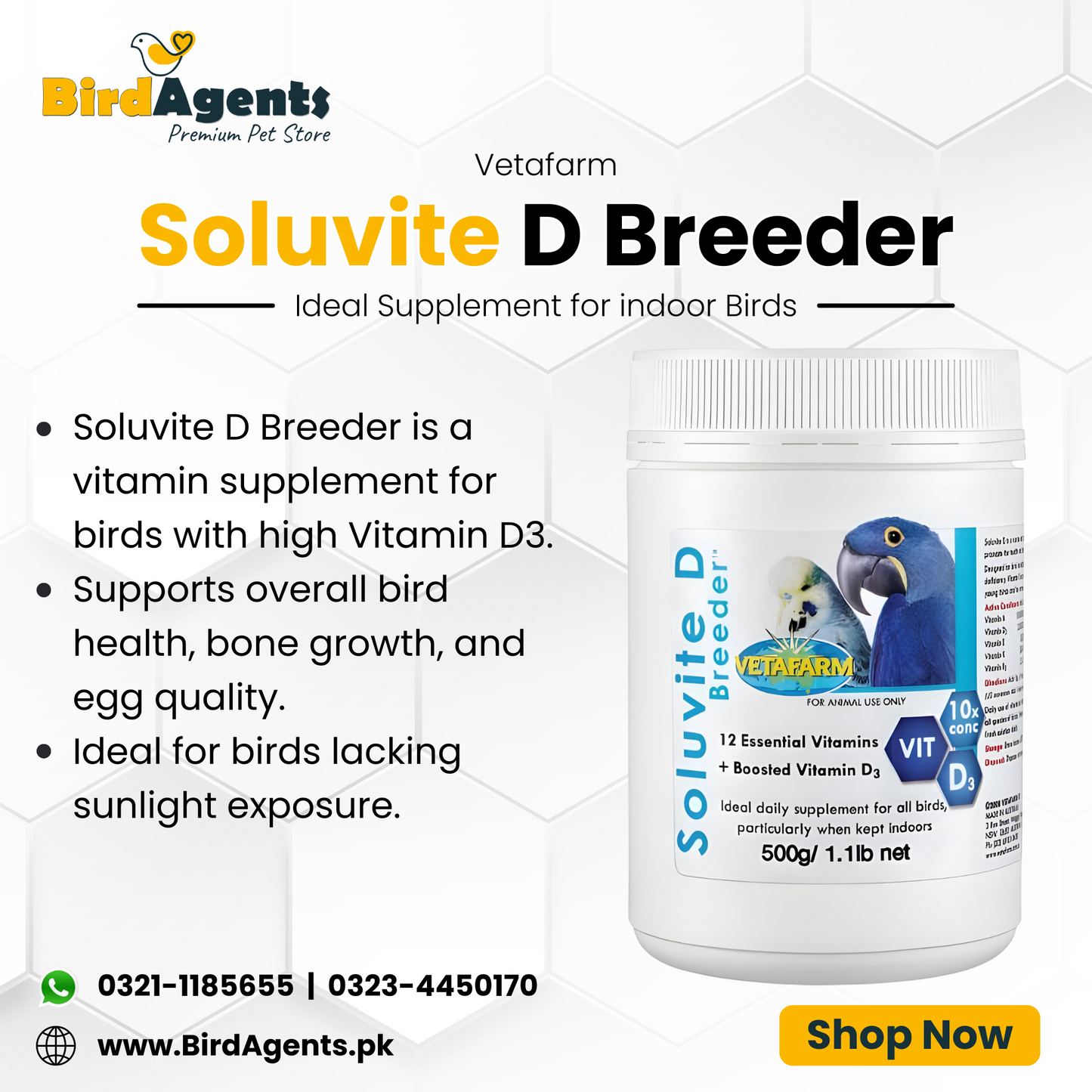 Soluvite D Breeder – Essential Vitamins + Boosted Vitamin D3
