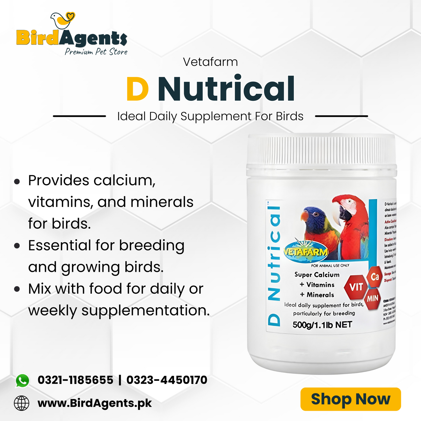 D Nutrical – Calcium & Vitamin Supplement for Birds