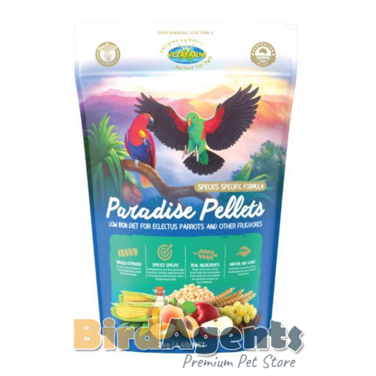Paradise Pellets - Complete Balanced Diet Frugivorous Birds
