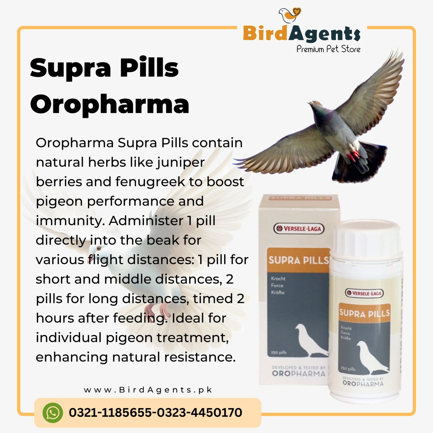Supra Pills - Boost Pigeons Endurance And Stamina