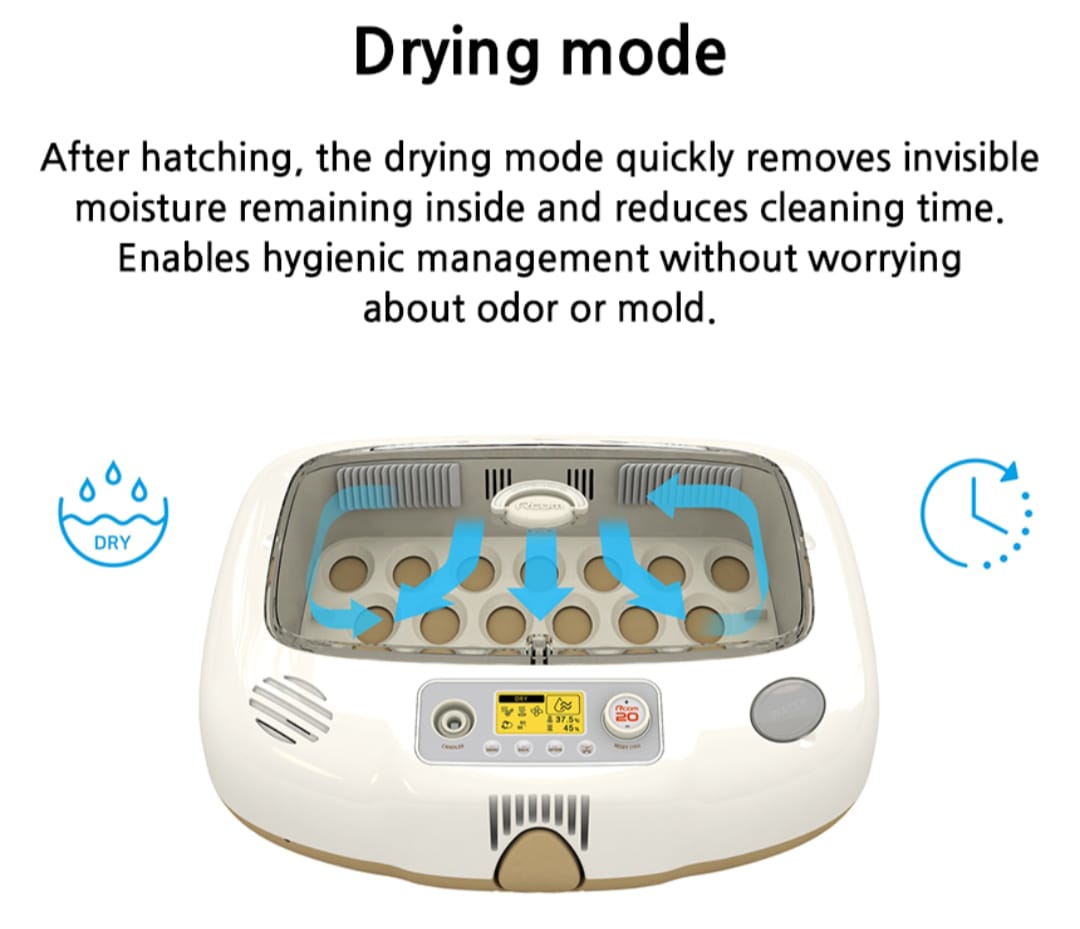 Rcom Pro 20 Do Egg incubator - With Egg Candling System