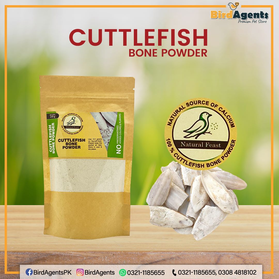 Cuttlefish Bone Powder - Calcium Supplement for Birds