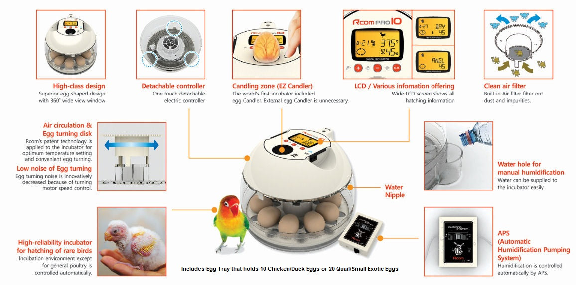 Rcom Pro 10 Plus Egg incubator - For Optimal Egg incubation