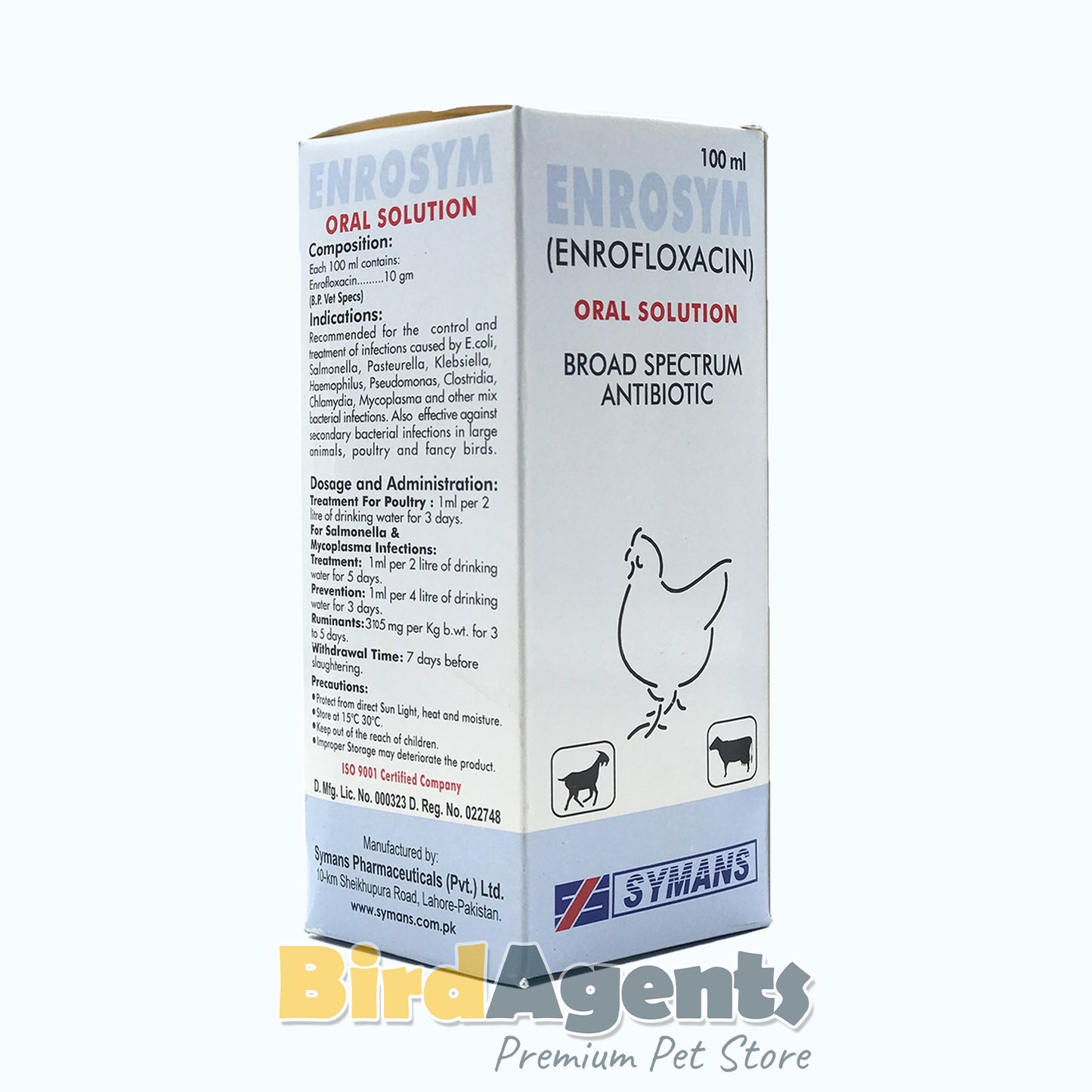 Enrosym – Broad Spectrum Antibiotic for Birds & Poultry