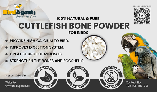 Cuttlefish Bone Powder - Calcium & Mineral Supplement for Birds