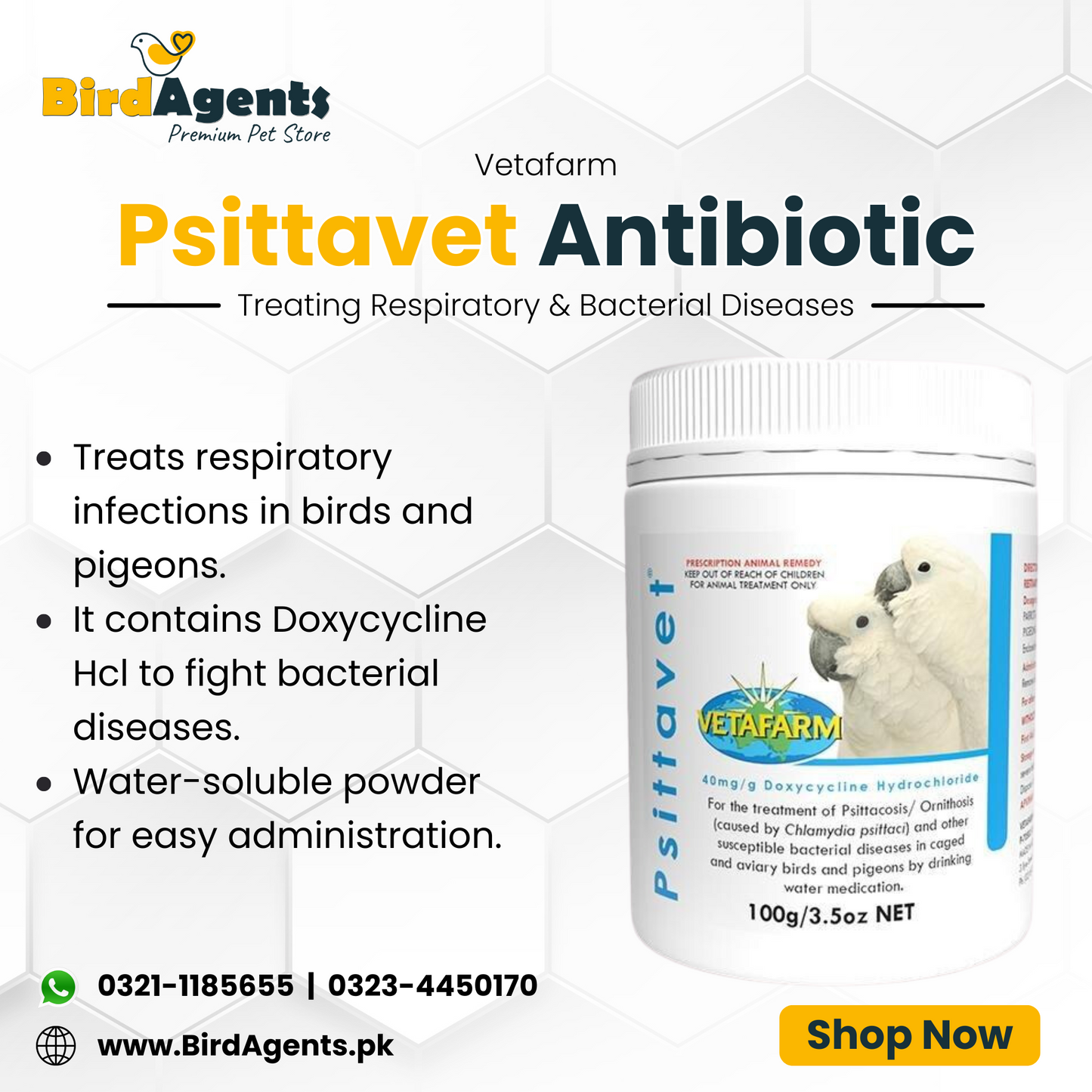 Psittavet Antibiotic - Treating Respiratory & Bacterial Diseases