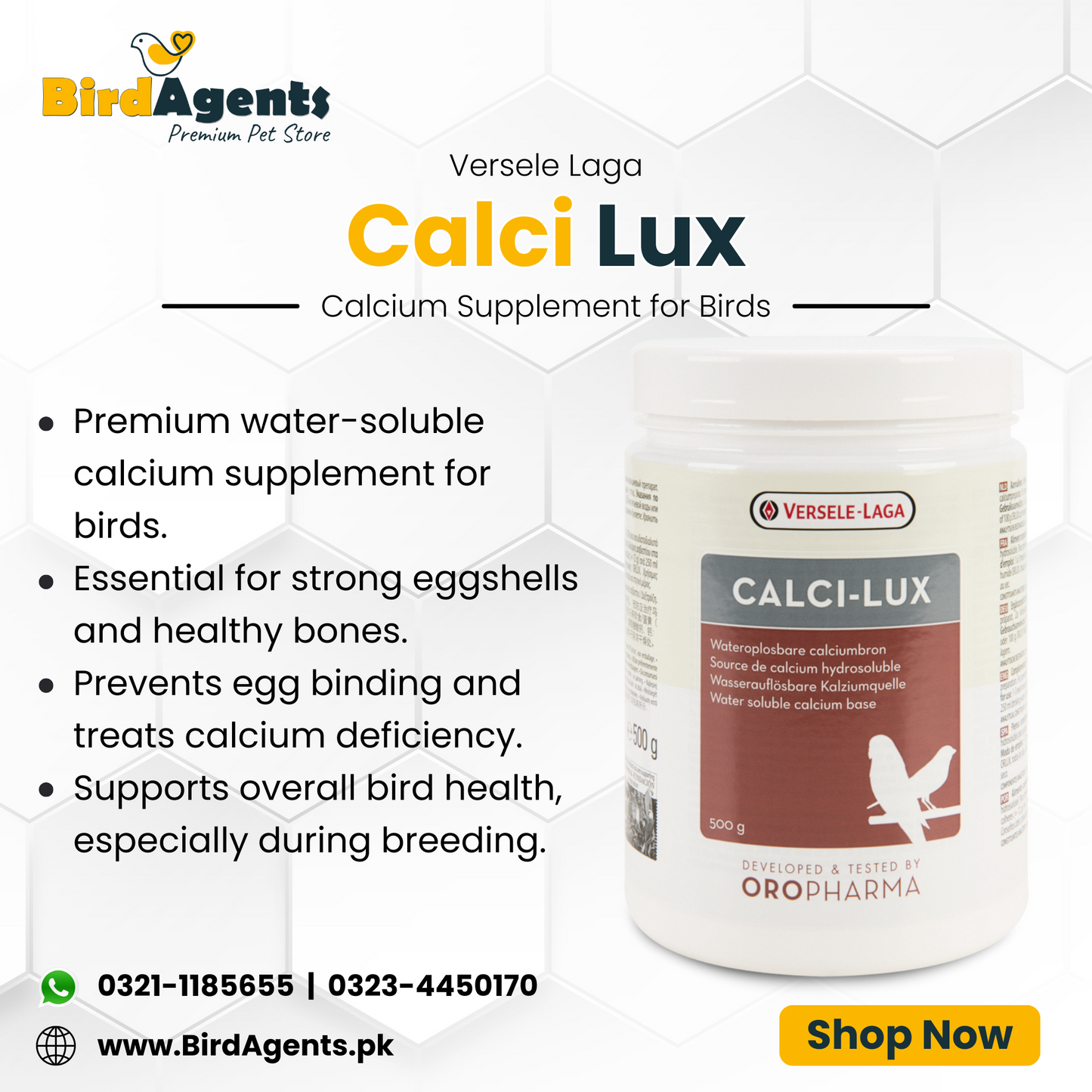 Calci Lux - Premium Calcium Supplement for Birds