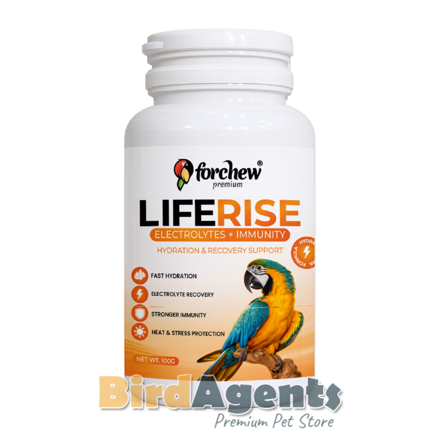 Life Rise Electrolytes & Immunity Supplement for Parrots