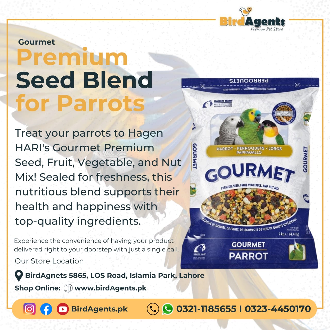 Hagen Gourmet Parrot - Premium Seed Blend for Parrots