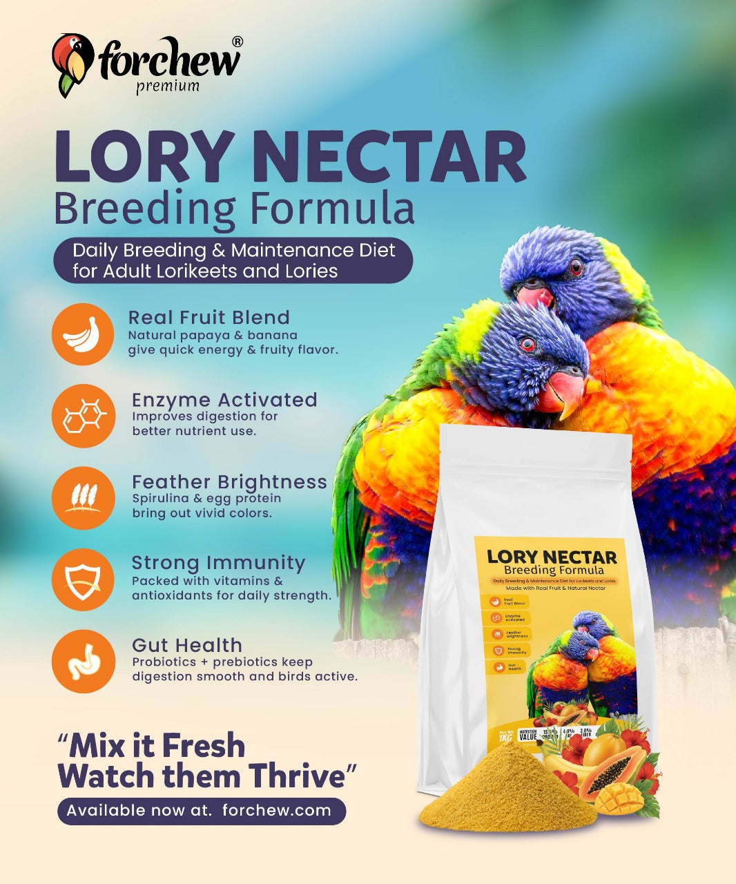 Forchew Lory Nectar Breeding Formula