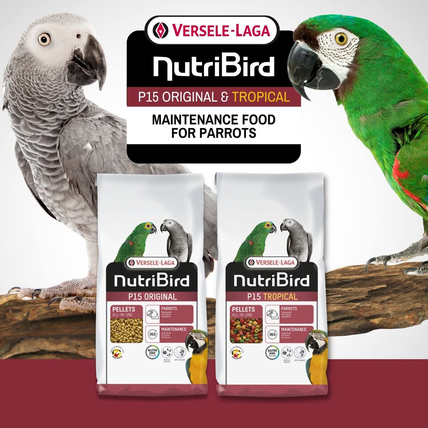 Nutribird P15 Tropical – Extruded Pellets for Parrots (Multicolour)