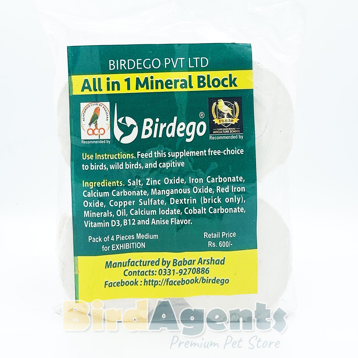 Birdego Calcium & Mineral Block - A Dietary Supplement