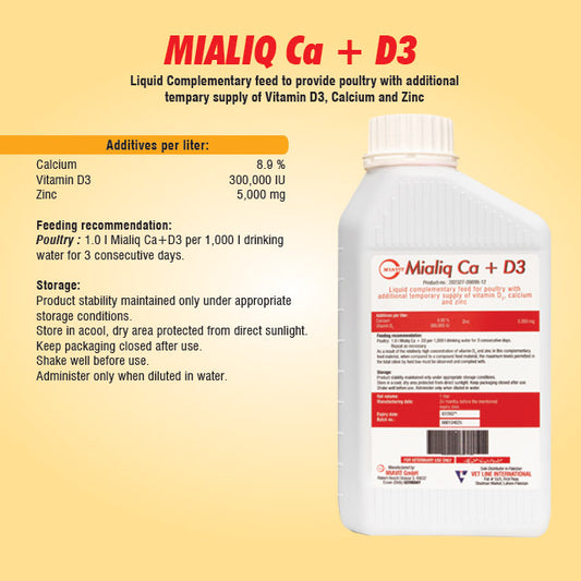 Mialiq CA+D3 - Provide Vitamin D3 Calcium & Zinc