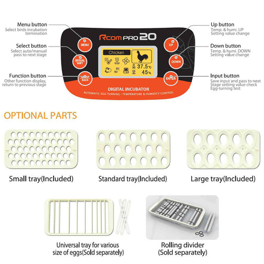 Rcom Pro 20 Egg Incubator - Optimal incubation Conditions