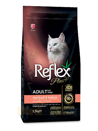 Reflex Plus Hairball & Indoor Adult Cat Food Salmon 1.5kg