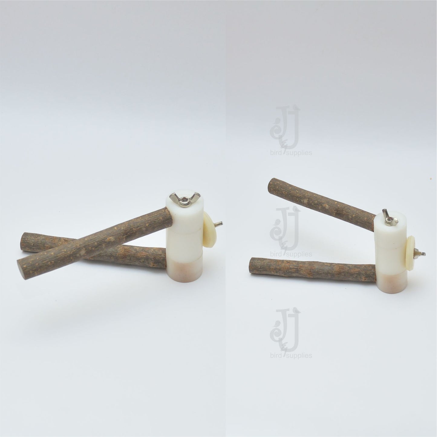 Rotating Wing Nut Perches - Natural Tree Branches